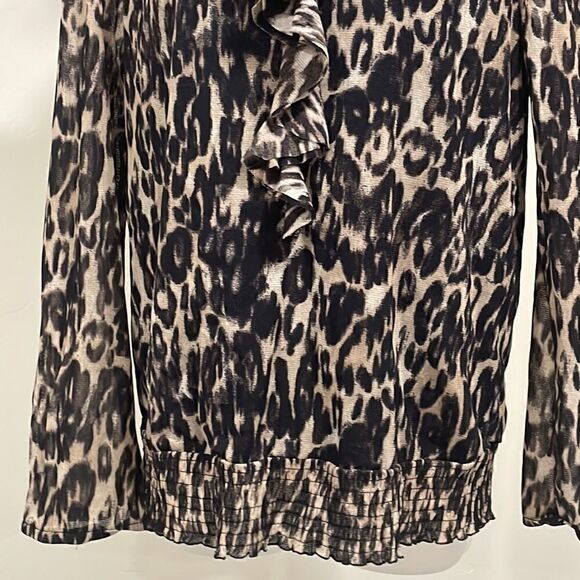 NWOT Charter Club leopard ruffle blouse. Size XL 14/16 plus - Picture 3 of 9